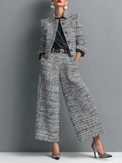Tweed Jacket for Women - Silver Gray