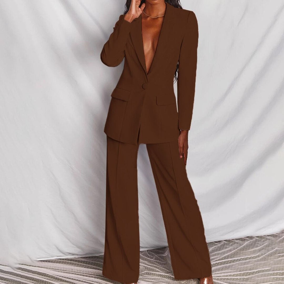 Two-Piece Set for Women - Brown
