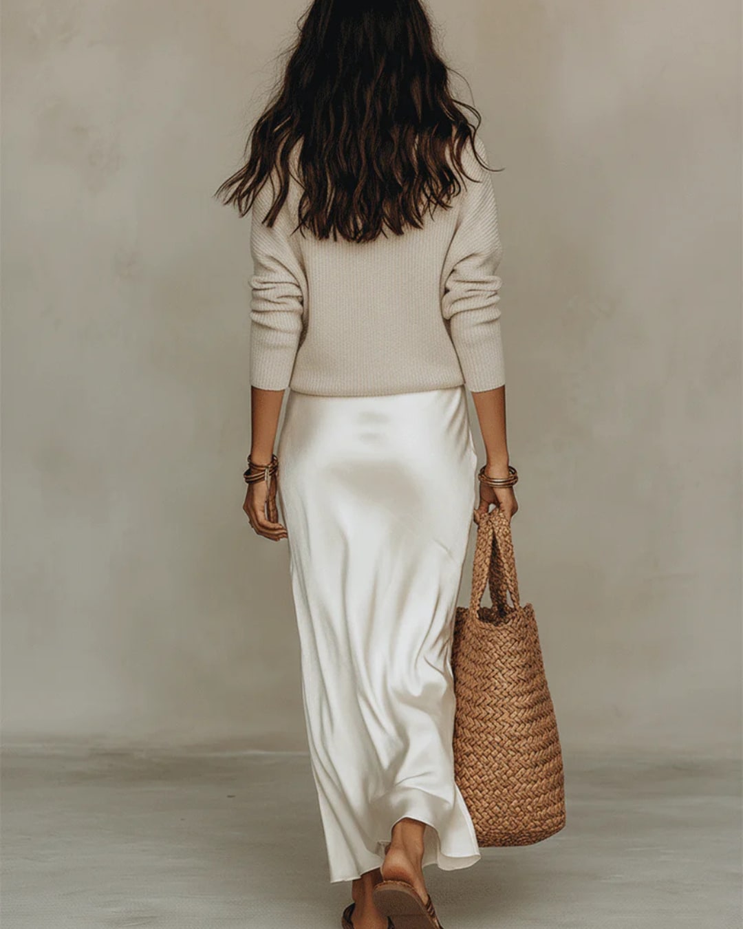 V-Neck Long Sleeve Maxi Layered Two Piece Set for Women