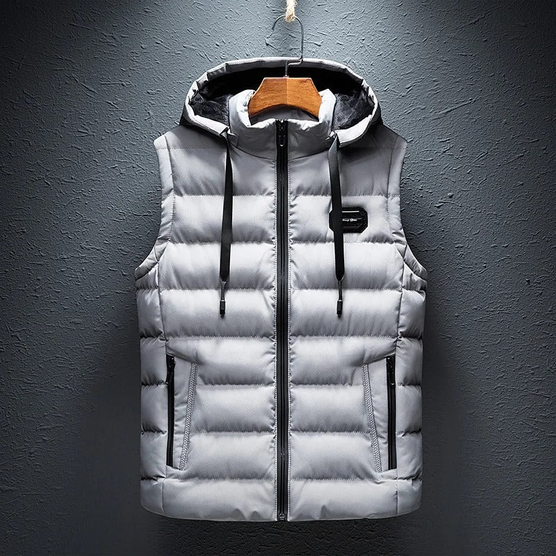 Puffer Vest Sleeveless Insulated Jacket for Men - White