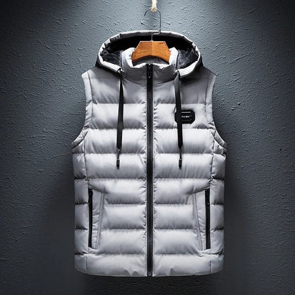 Puffer Vest Sleeveless Insulated Jacket for Men - White