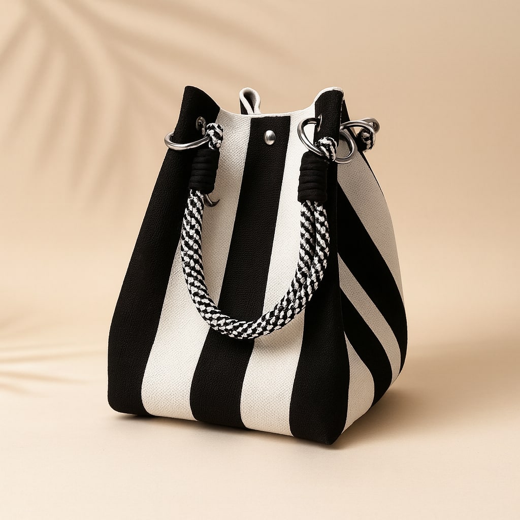 VICTORIA BUCKET BAG for Women - Black & White