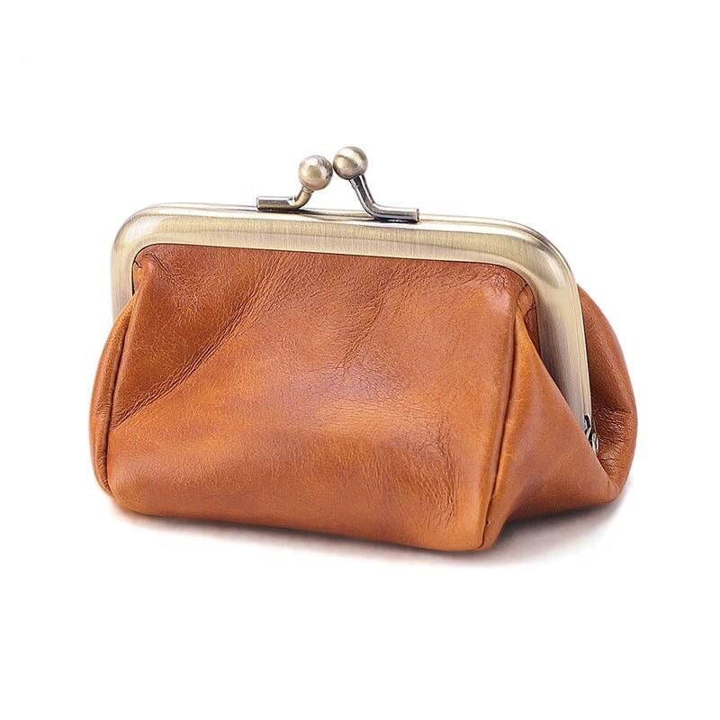 Vintage Literary Leather Coin Purse for Women