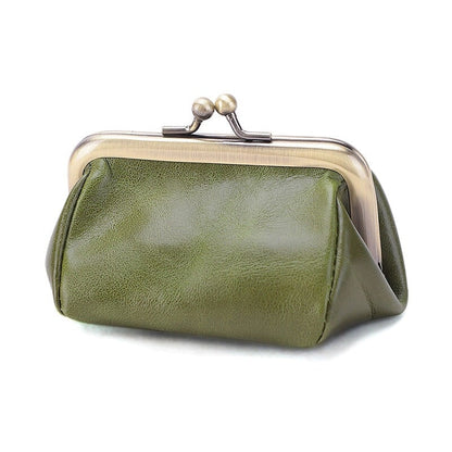 Vintage Literary Leather Coin Purse for Women