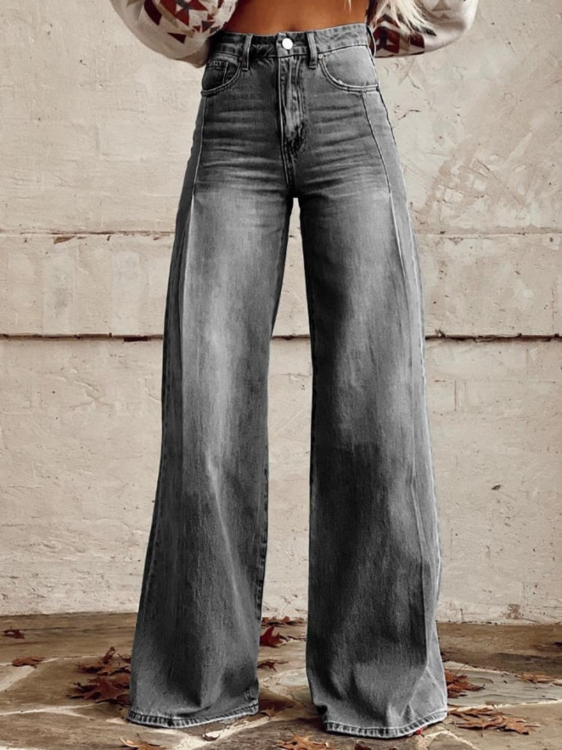 Wide Pants for Women - Gray