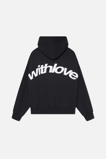 "With Love" Cozy Hoodie for Women - Black