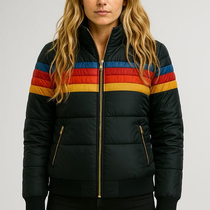 Women's Quilted Puffer Jacket - Black
