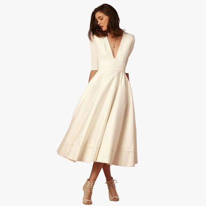 Women's Woven Midi Dress - White