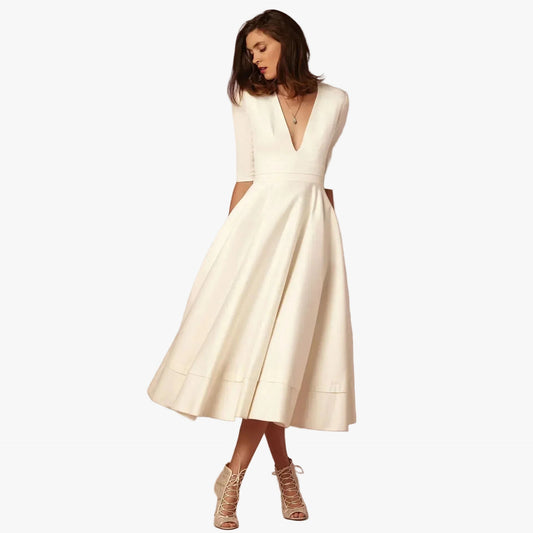 Women's Woven Midi Dress - White