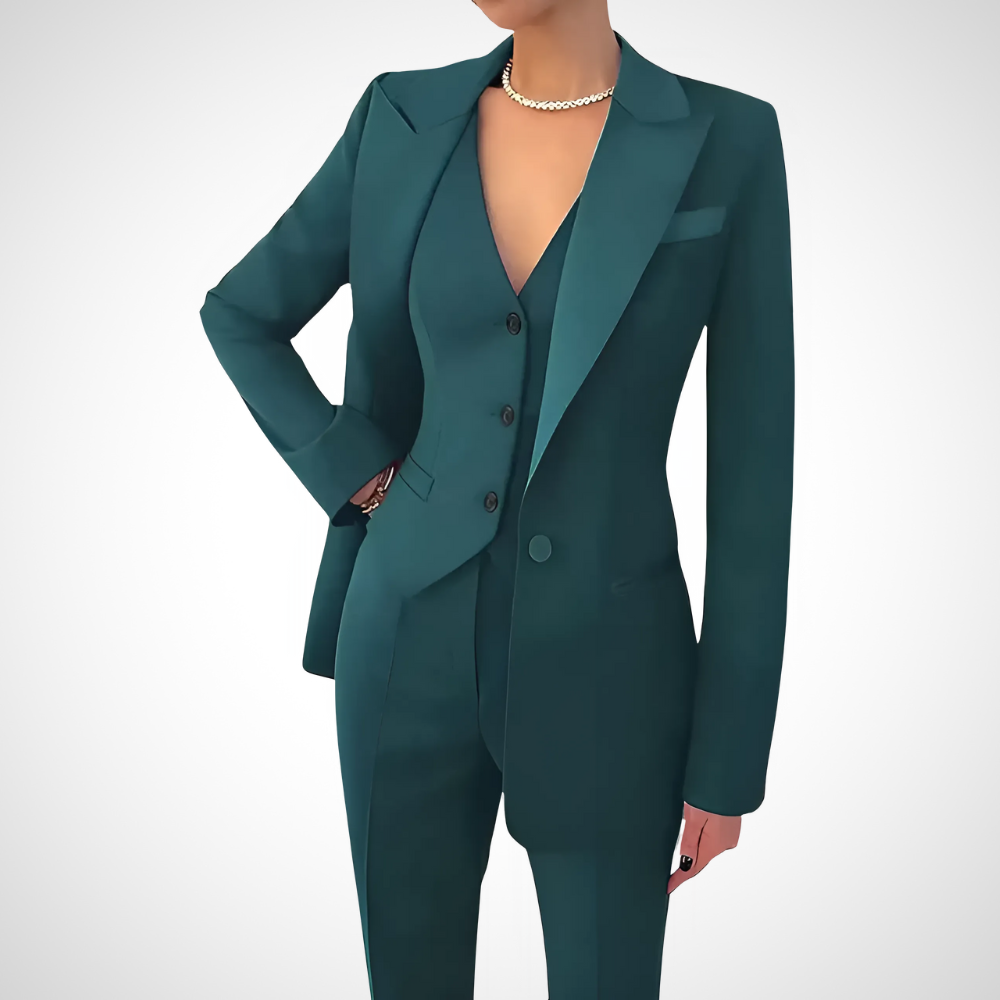 Women's Woven Three-Piece Suit - Green