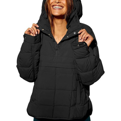 Wrap Hooded Coat - Black