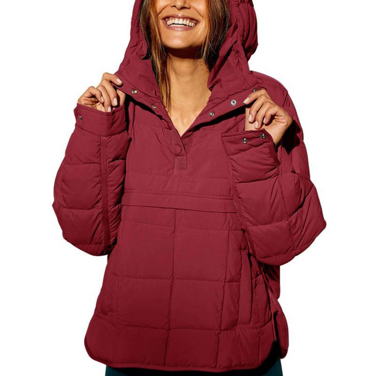 Wrap Hooded Coat - Claret