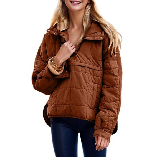 Wrap Hooded Coat - Dark Brown