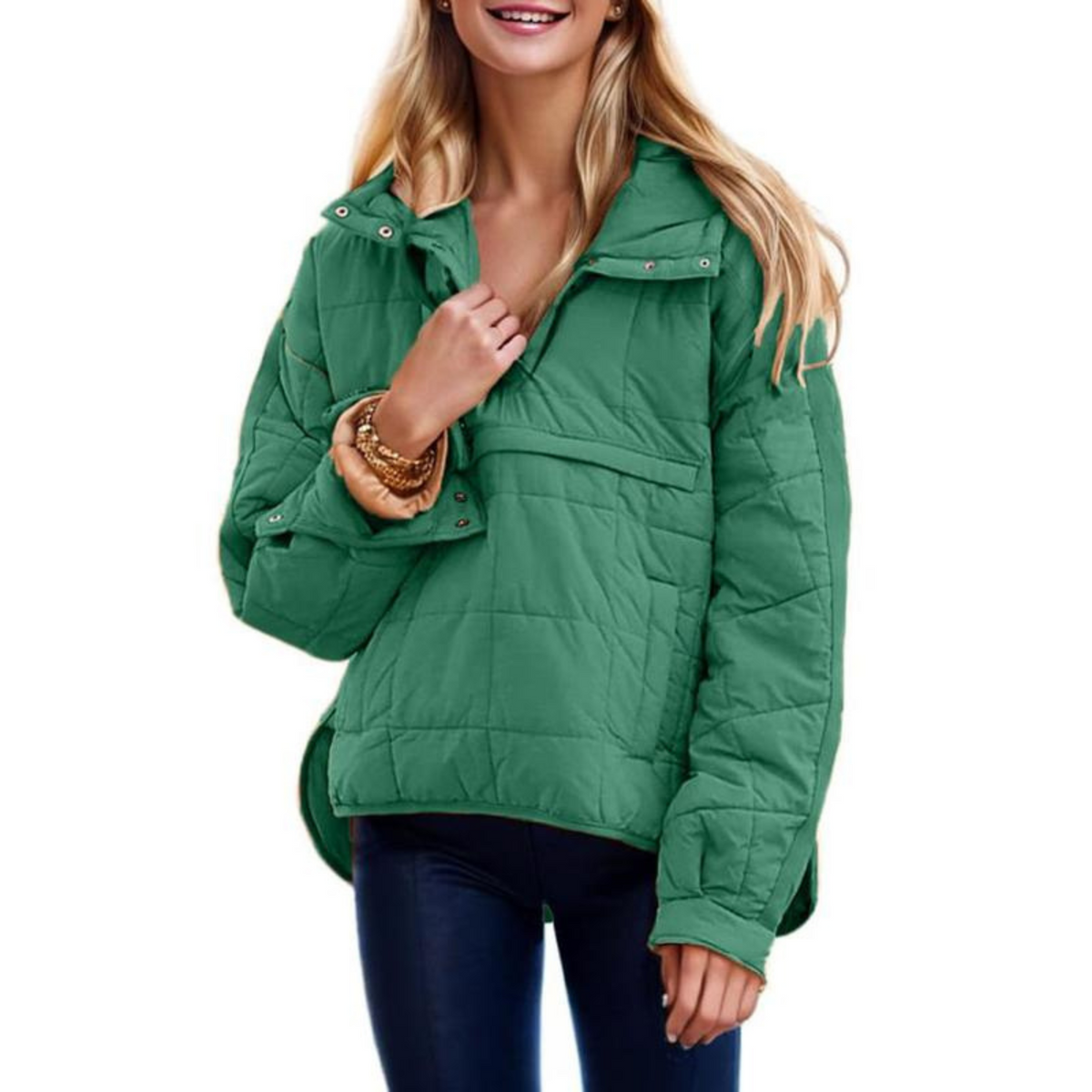 Wrap Hooded Coat - Green