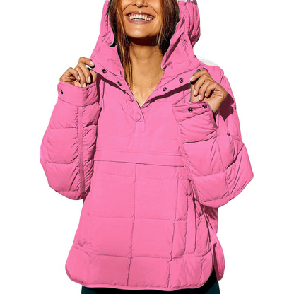 Wrap Hooded Coat - Pink