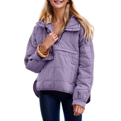 Wrap Hooded Coat - Purple