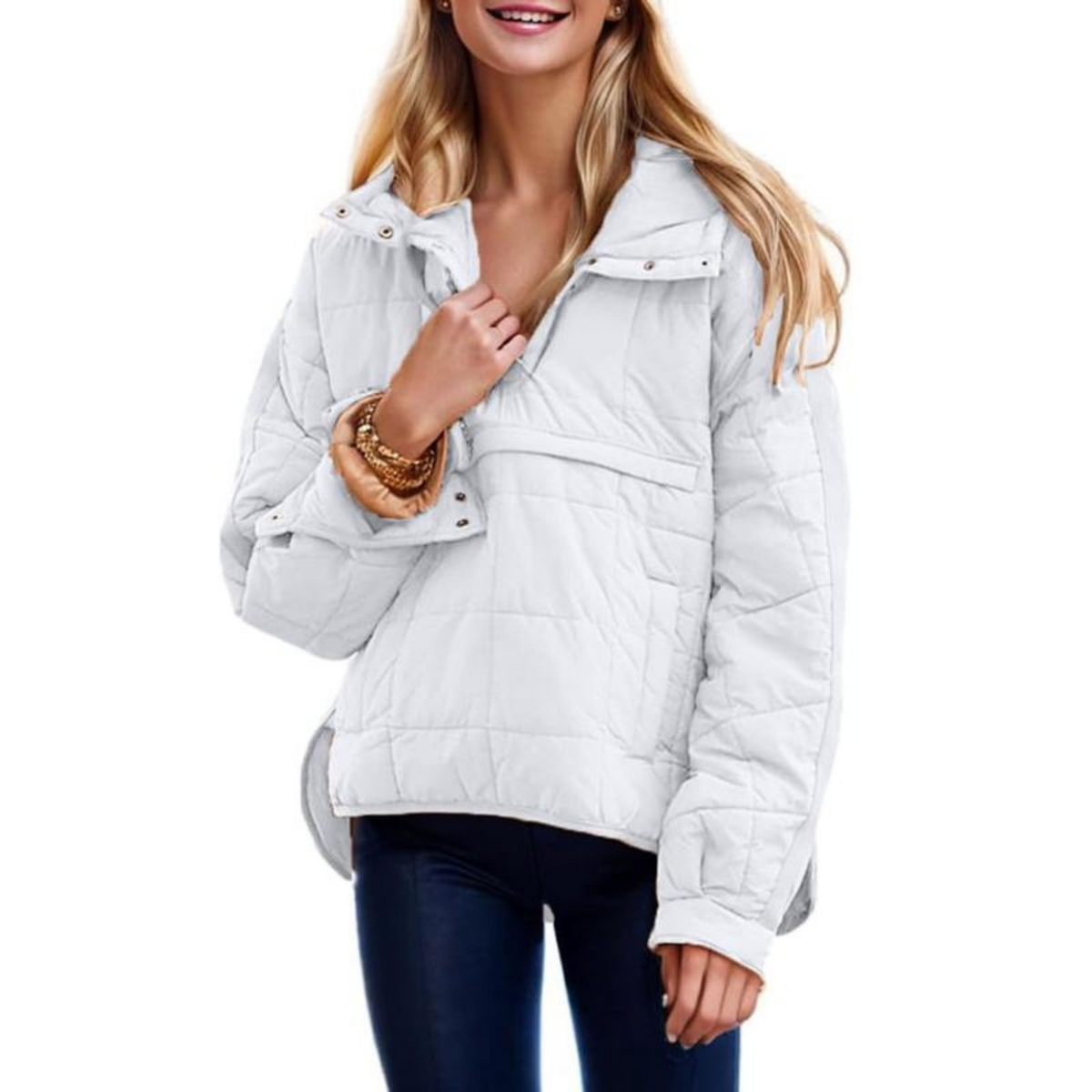 Wrap Hooded Coat - White