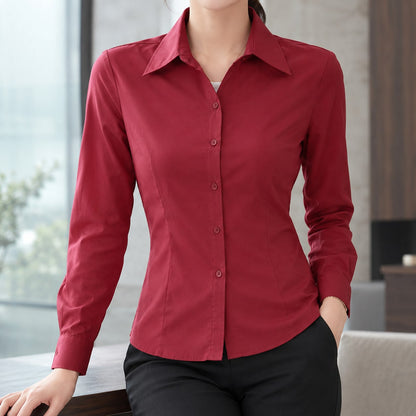 Yolande-Hope Slim Fit Shirt for Women - Burgundy