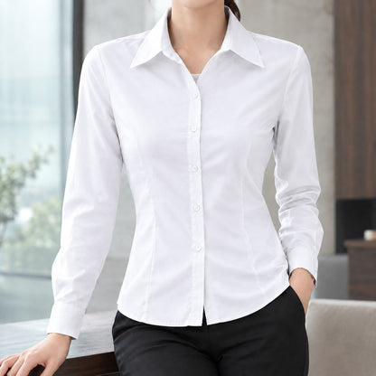 Yolande-Hope Slim Fit Shirt for Women - White